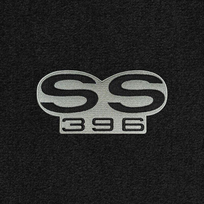 Lloyd Classic Loop Front Mats for '72-76 Chevy Bel Air W/Black on Silver SS 396