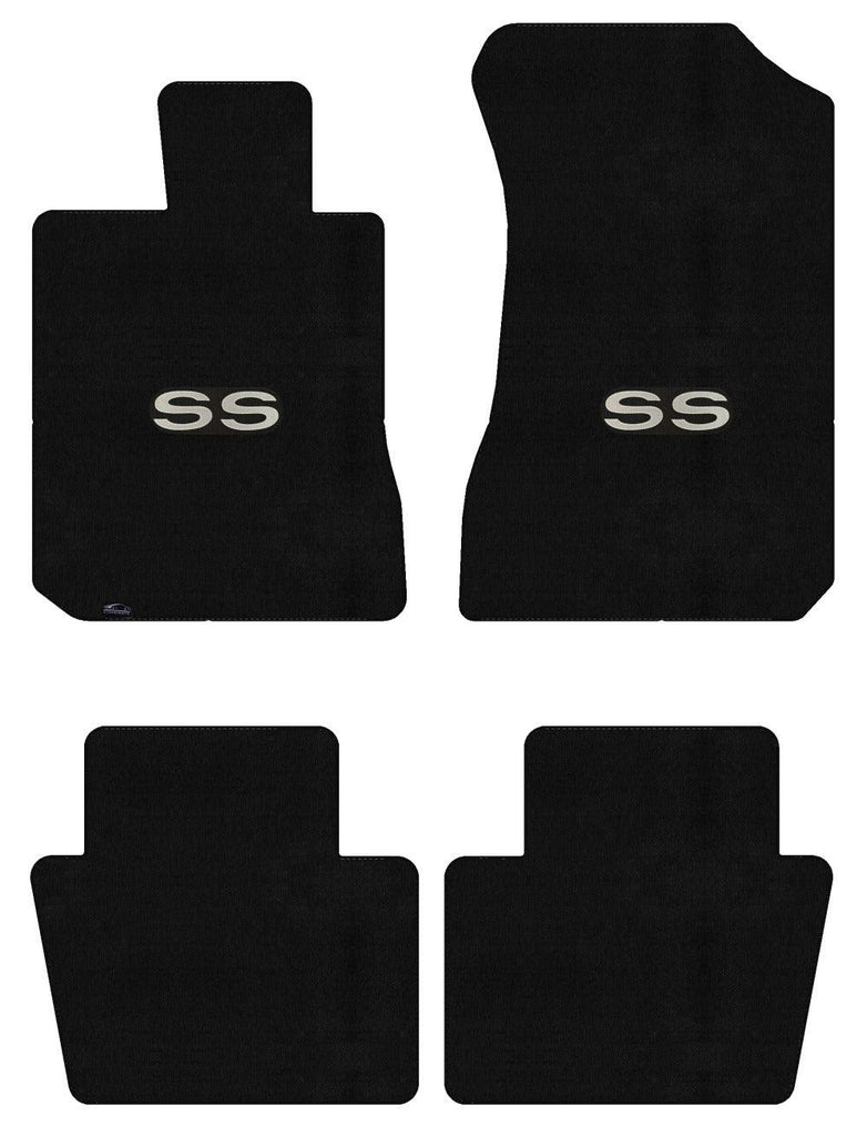 Lloyd Velourtex Front & Rear Mats for '69-71 Chevy Impala W/Silver on Black SS