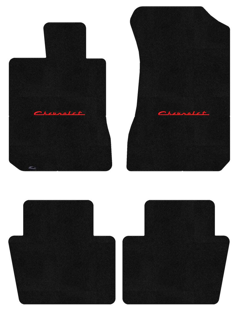 Lloyd Ultimat Front & Rear Mats for '72-76 Chevy Bel Air W/Red on Black Chevy