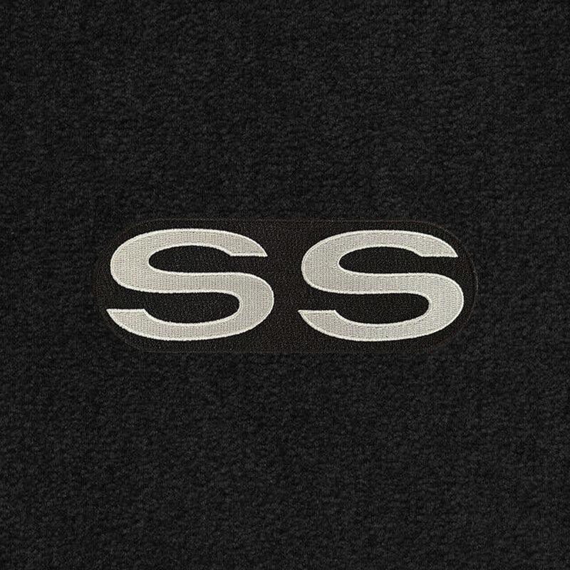 Lloyd Velourtex Front & Rear Mats for '69-71 Chevy Impala W/Silver on Black SS