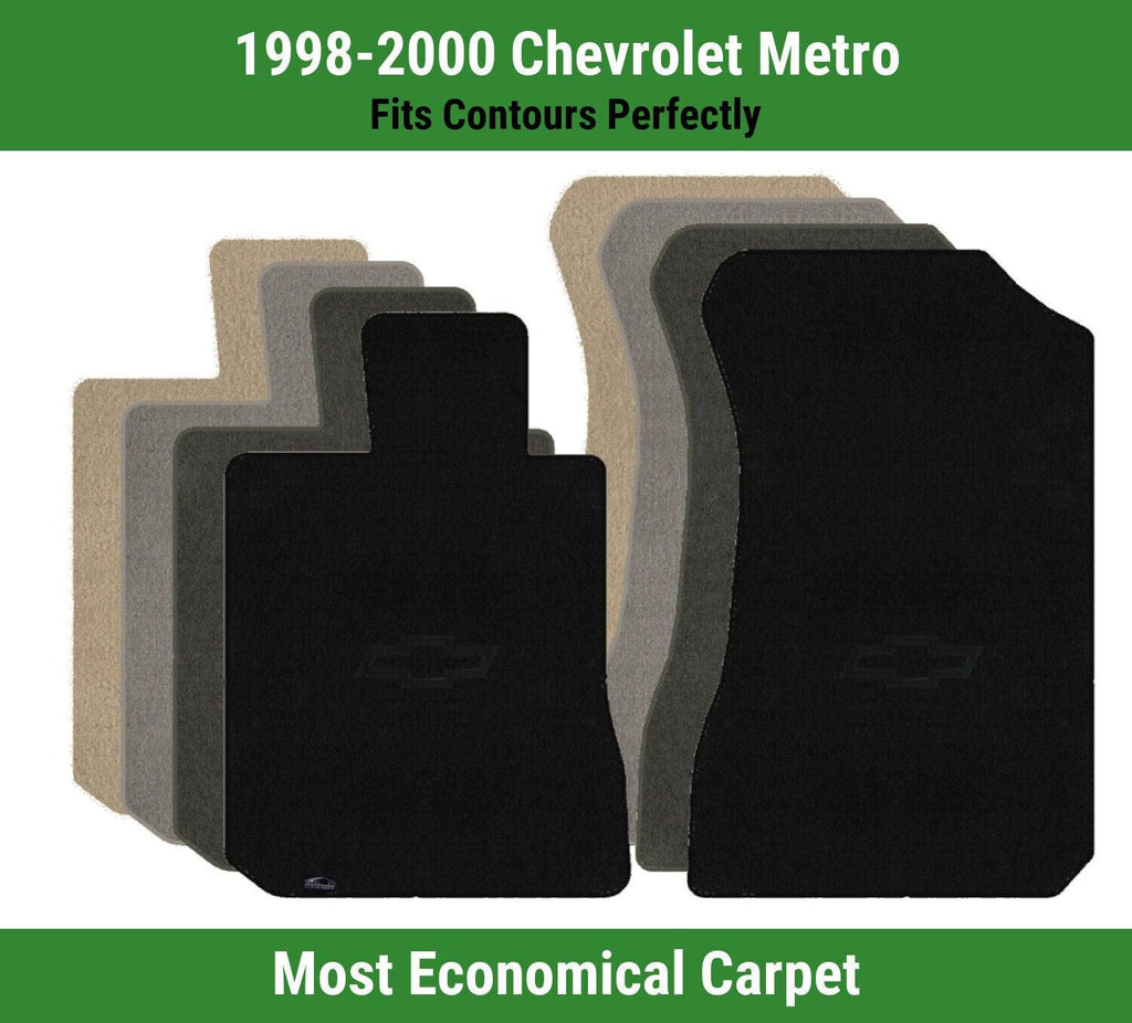 Lloyd Velourtex Front Mats for '98-00 Chevy Metro W/Black Outline Chevy Bowtie