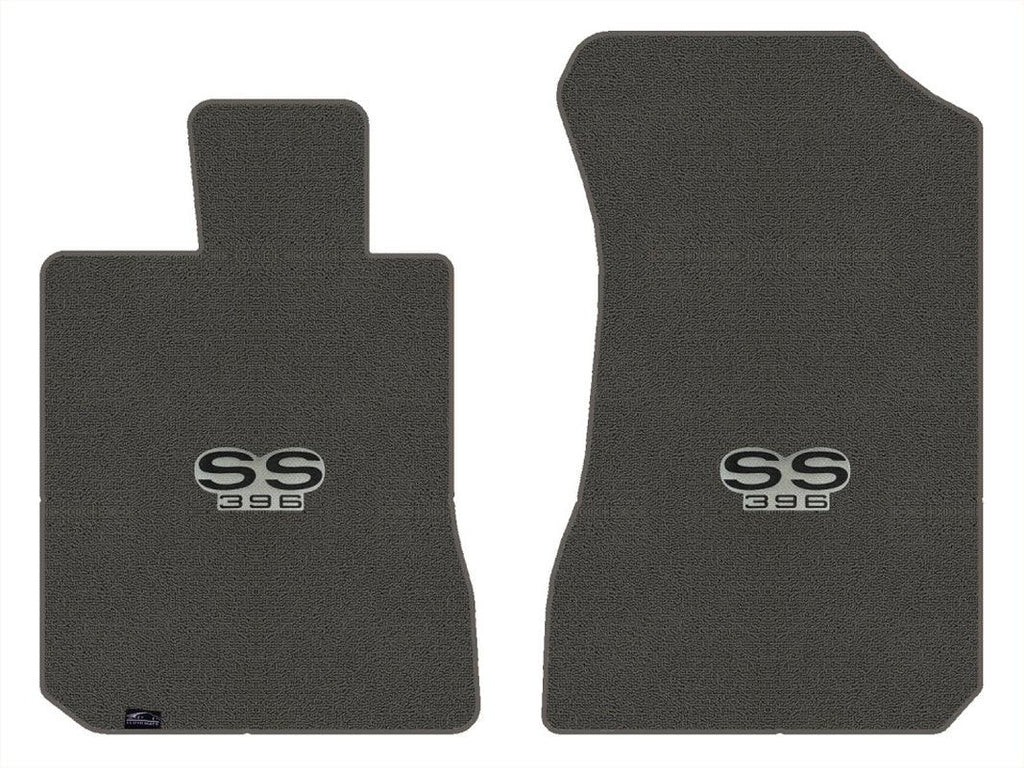 Lloyd Classic Loop Front Mats for '72-76 Chevy Bel Air W/Black on Silver SS 396