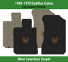 Lloyd Luxe Front Carpet Mats for '69-70 Cadillac Calais W/Gold Cadillac Crest