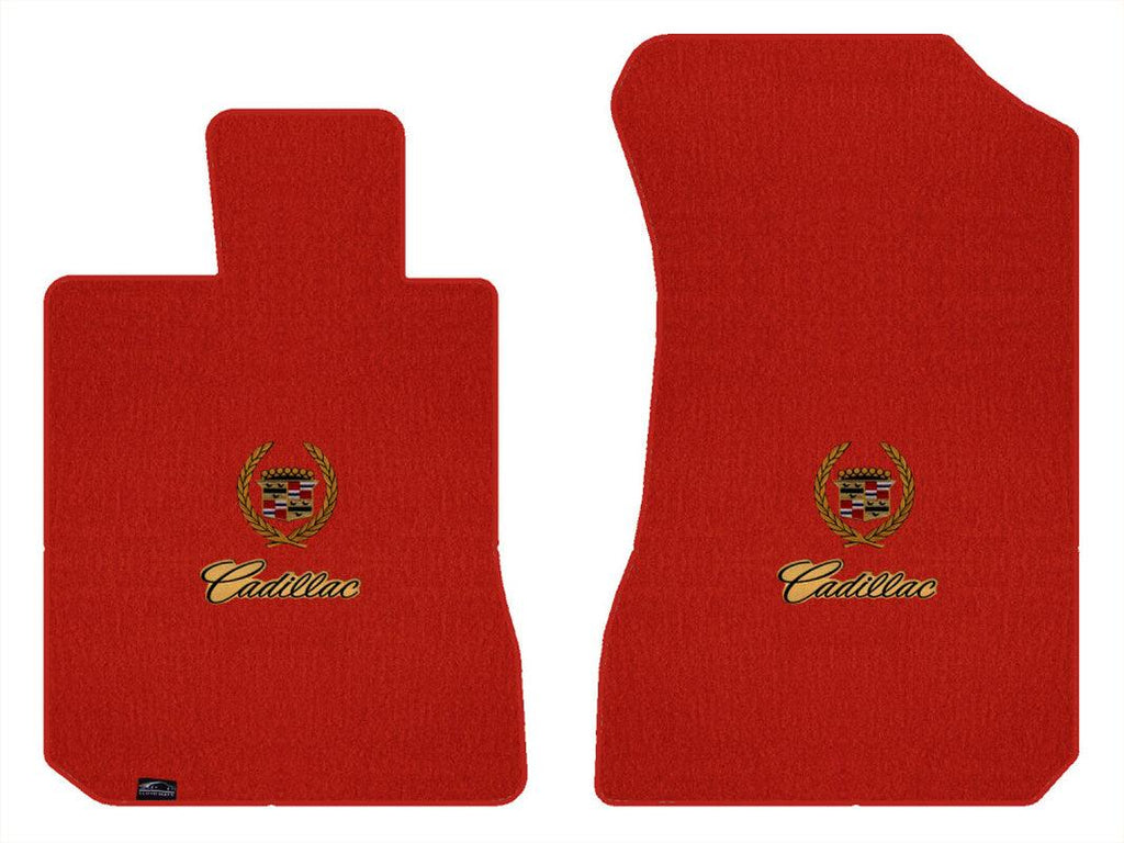 Lloyd Velourtex Front Mats for '69-70 Calais W/Crest 2 Gold W/Black on Gold Cadi