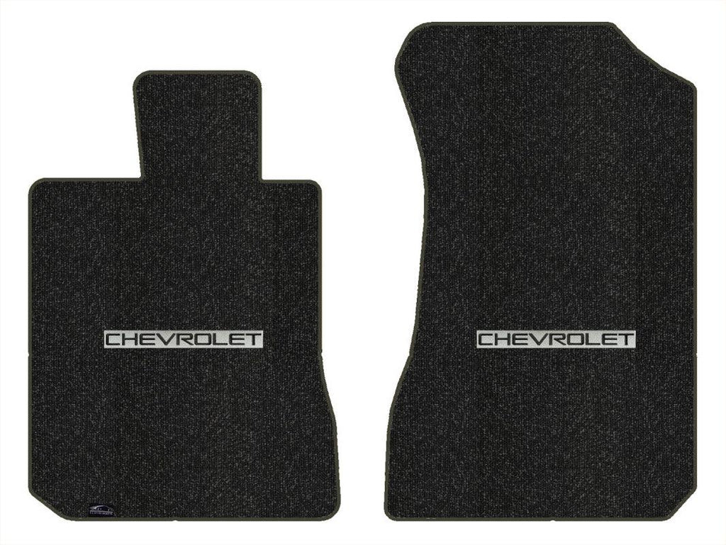 Lloyd Berber Front Carpet Mats for '69-71 Chevy Caprice W/Chevy Black on Silver