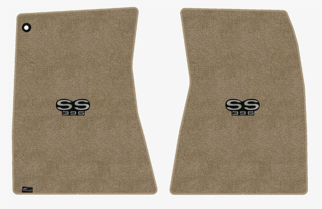 Lloyd Ultimat Front Carpet Mats for '68-69 Chevy Malibu W/Silver on Black SS 396
