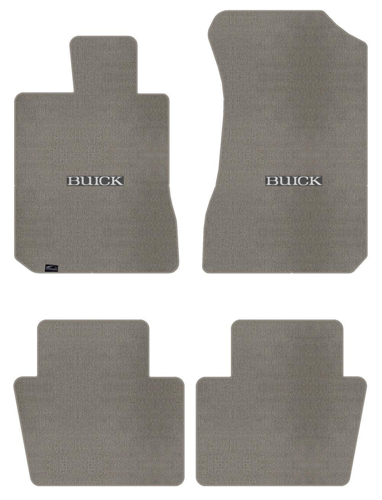 Lloyd Velourtex Front & Rear Mats for '73-77 Regal W/Silver Buick on Dark Gray