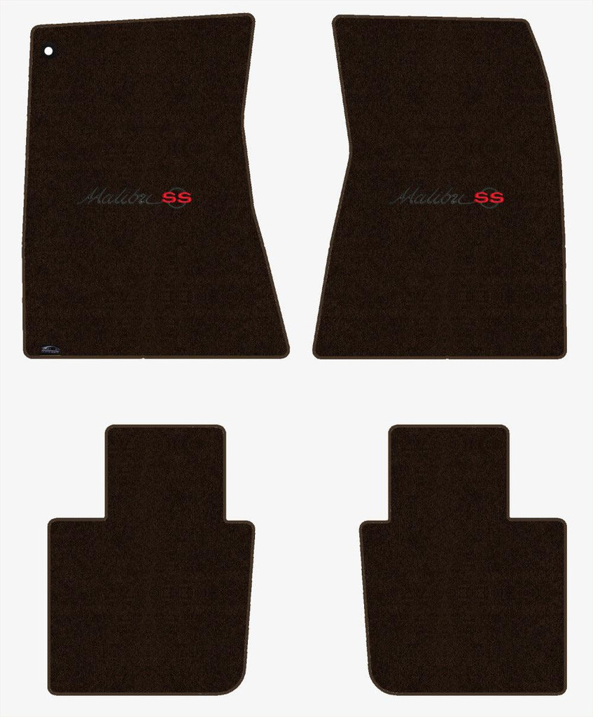 Lloyd Velourtex Front & Rear Mats for '68-69 Chevy Malibu W/Black/Red Malibu SS