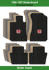 Lloyd Berber Front & Rear Mats for '86-87 Honda Accord W/Red on Black Honda H