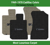 Lloyd Luxe Front Mats for '69-70 Cadillac Calais W/Silver on Black Cadillac