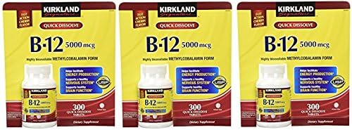 Kirkland Signature B-12 5000 mcg, 300 Tablets (2 Pack)