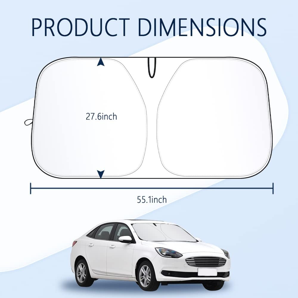 240T Thickened Automotive Glass Sunshade and Comes with Storage Bag,Keep Car Interior Cool,Universal Windshield Sun Shade Fit for Cars,Trucks,SUVs (L(57.08 * 31.5 inch))