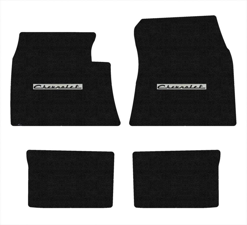 Lloyd Luxe Front & Rear Mats for '59-60 Chevy Biscayne W/Black on Silver Chevy