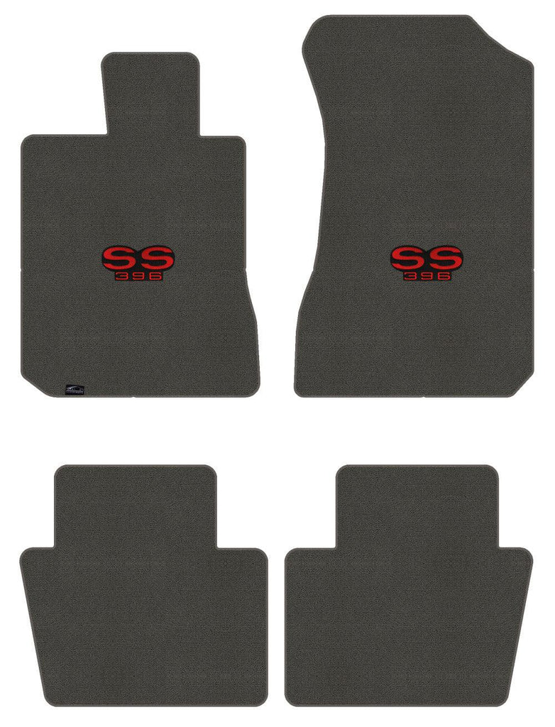 Lloyd Classic Loop Front & Rear Mats for '58 Chevy Bel Air W/Red on Black SS 396