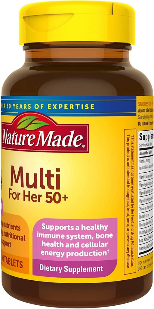 Nature Made Multivitamin For Women 50+ No Iron, Multivitamins for Women 50 Plus, Daily Nutritional Support, Nature Made Multi Vitamins, 90 Tablets, 90 Day Supply
