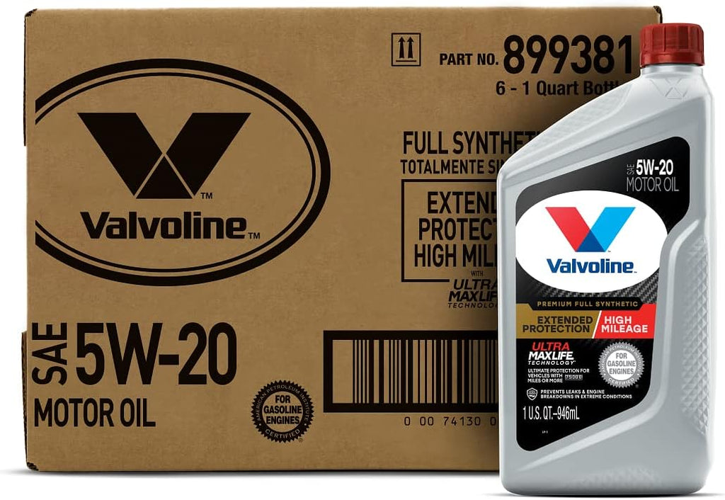 Valvoline High Mileage with MaxLife Technology SAE 5W-30 Synthetic Blend Motor Oil 5 QT