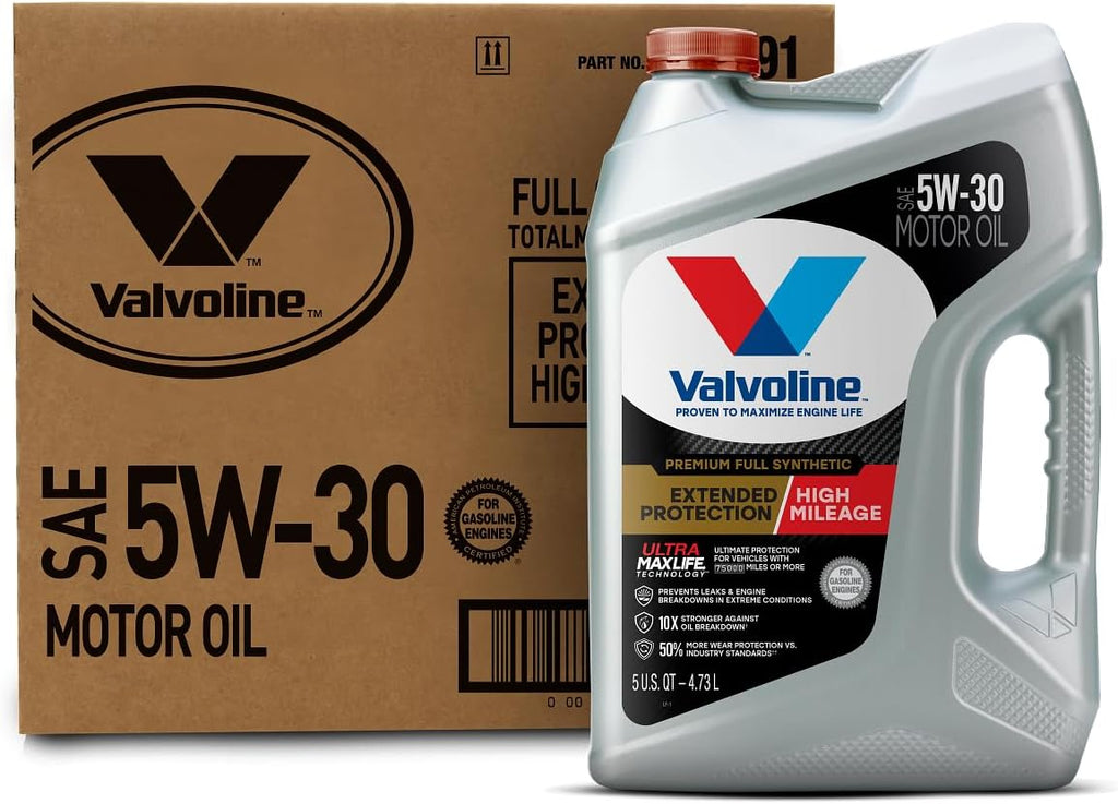 Valvoline High Mileage with MaxLife Technology SAE 5W-30 Synthetic Blend Motor Oil 5 QT