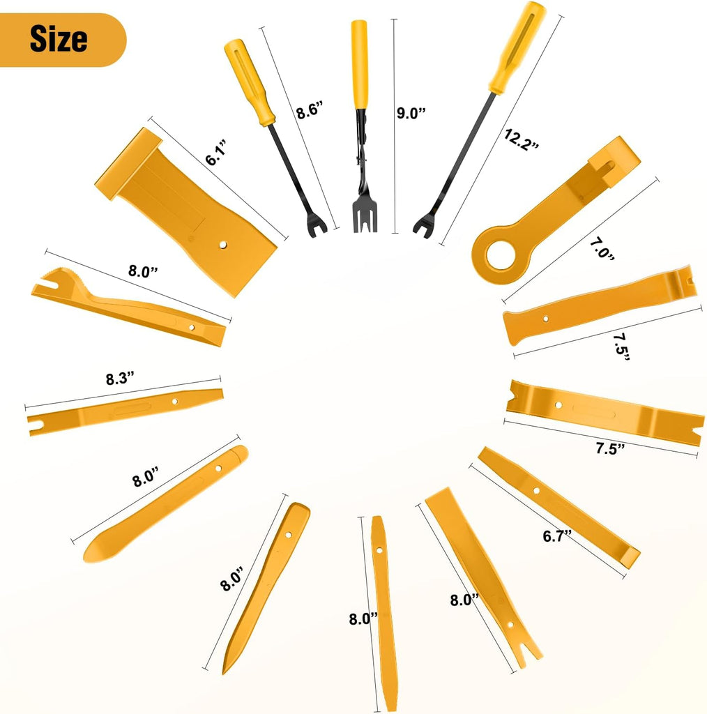 GOOACC 238Pcs Trim Removal Tool, Auto Push Pin Bumper Retainer Clip Set Fastener Terminal Remover Tool Adhesive Cable Clips Pry Kit Car Panel Radio Removal Auto Clip Pliers (GRC-207)