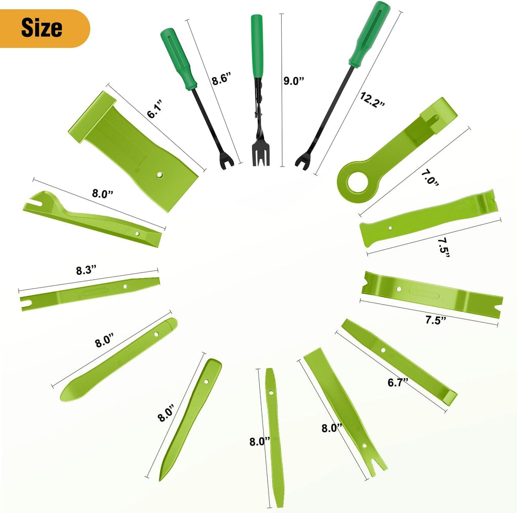 GOOACC 238Pcs Trim Removal Tool, Auto Push Pin Bumper Retainer Clip Set Fastener Terminal Remover Tool Adhesive Cable Clips Pry Kit Car Panel Radio Removal Auto Clip Pliers (GRC-207)