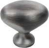 Century Hardware 27117-WP Glacier Zinc Die Cast Oval Knob, Pewter
