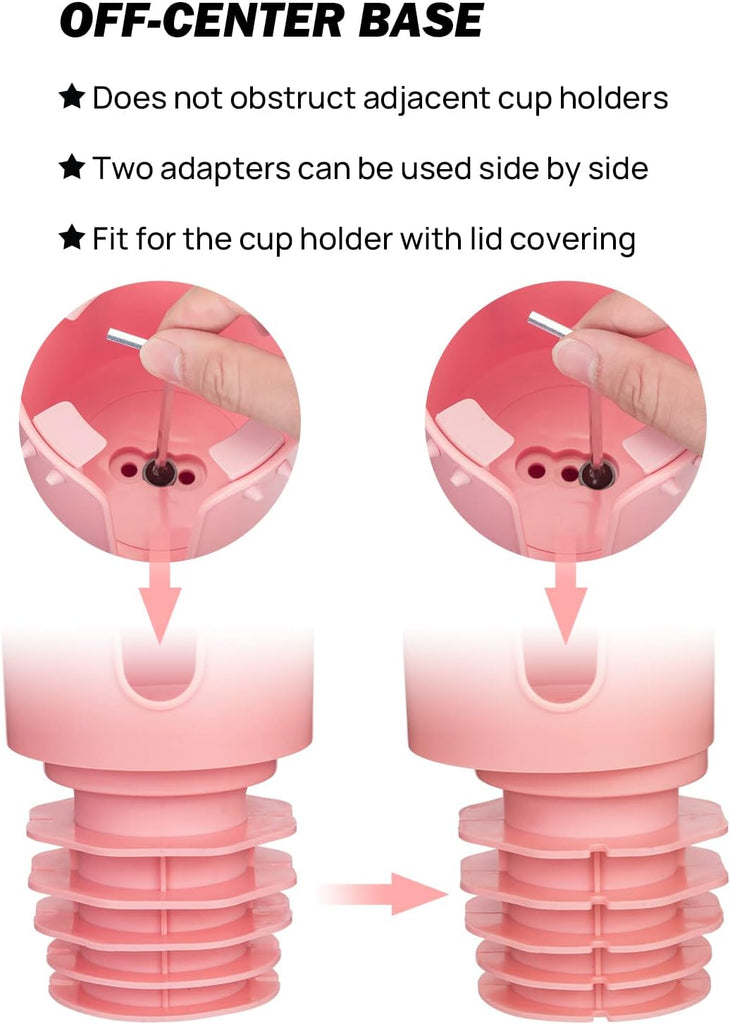 JoyTutus Car Cup Holder Expander, Automotive Cup Attachable Tray with 360° Rotation,Large Cup Holder Adapt Most Regular Cups with 18-40 oz, fit in 2.75-3.25 inch Car Holder