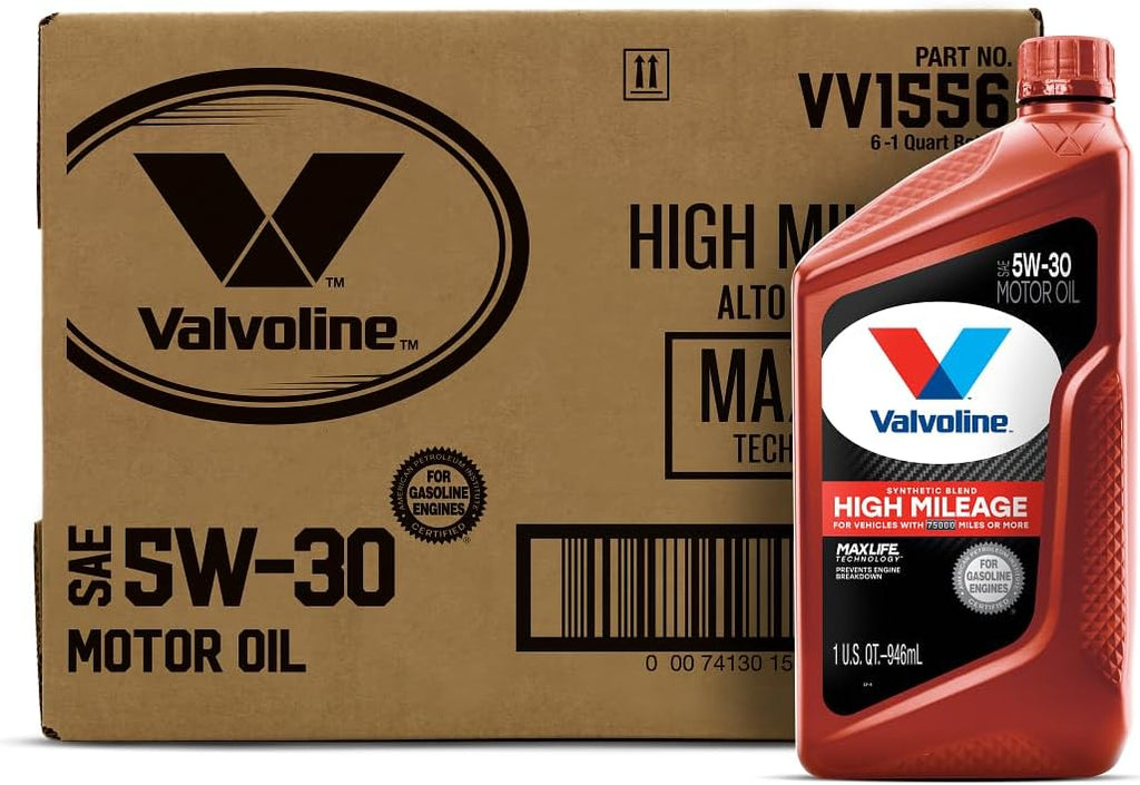 Valvoline High Mileage with MaxLife Technology SAE 5W-30 Synthetic Blend Motor Oil 5 QT