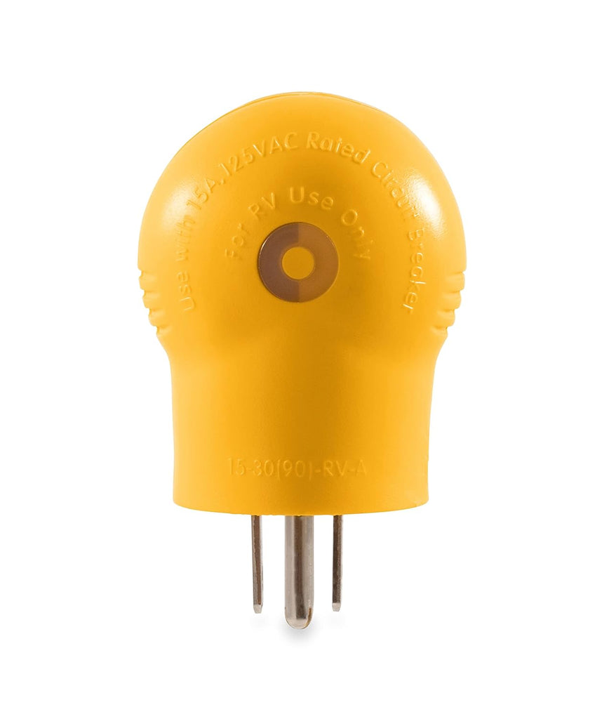 Camco 55325 15 AMP Male / 30 AMP Female 90 Degree Electrical Adapter, Yellow