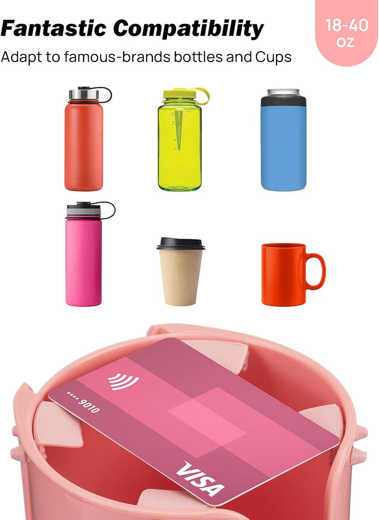 JoyTutus Car Cup Holder Expander, Automotive Cup Attachable Tray with 360° Rotation,Large Cup Holder Adapt Most Regular Cups with 18-40 oz, fit in 2.75-3.25 inch Car Holder