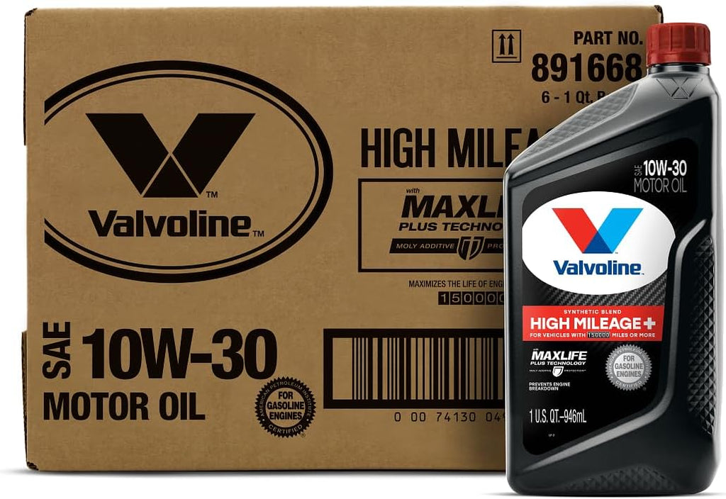 Valvoline High Mileage with MaxLife Technology SAE 5W-30 Synthetic Blend Motor Oil 5 QT