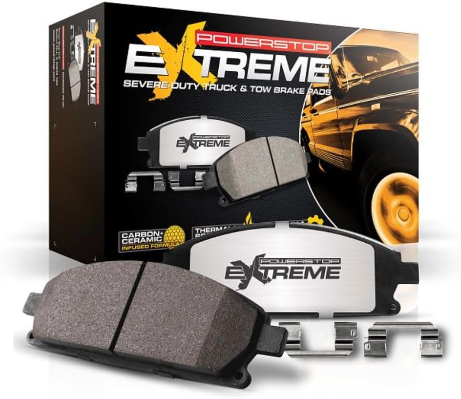 Power Stop Z36-898 Rear Z36 Truck & Tow Carbon-Fiber Ceramic Brake Pads For 2007-2009 Chrysler Aspen | 2003 2009 Dodge Durango | 2002-2010 Dodge Ram 1500 Regular & Quad Cab | 2011-2022 Ram 1500