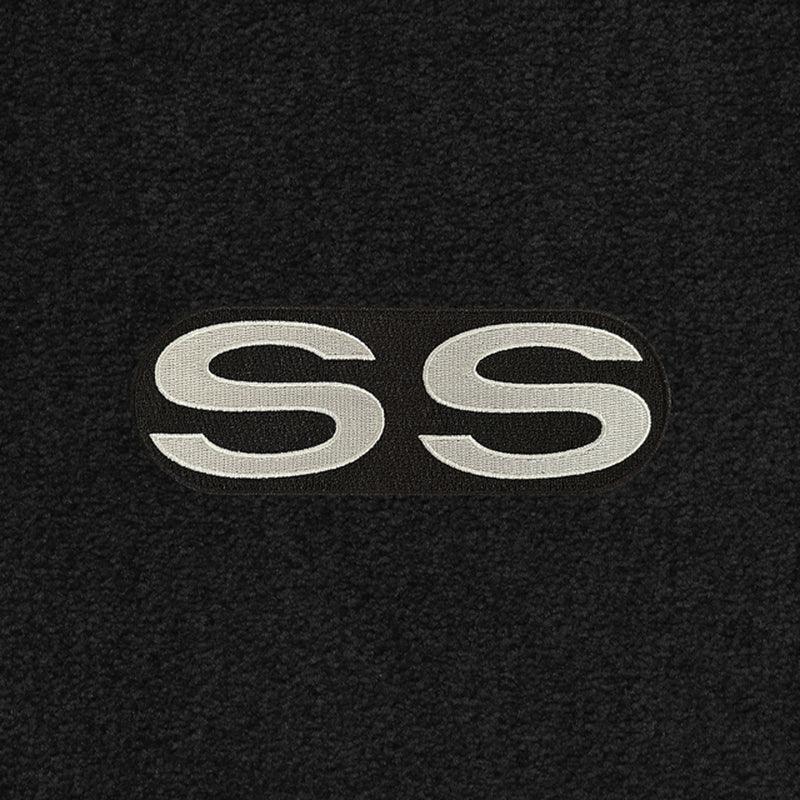 Lloyd Velourtex Front & Rear Mats for '69-71 Chevy Impala W/Silver on Black SS