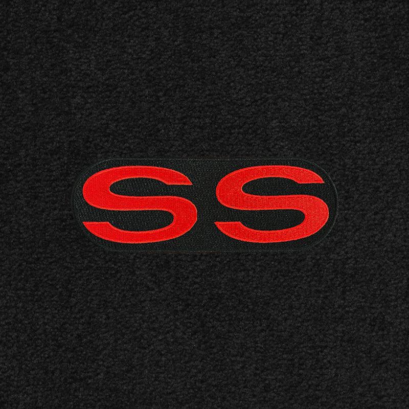Lloyd Ultimat Front Carpet Mats for '68-69 Chevy Malibu W/Red on Black SS Logo