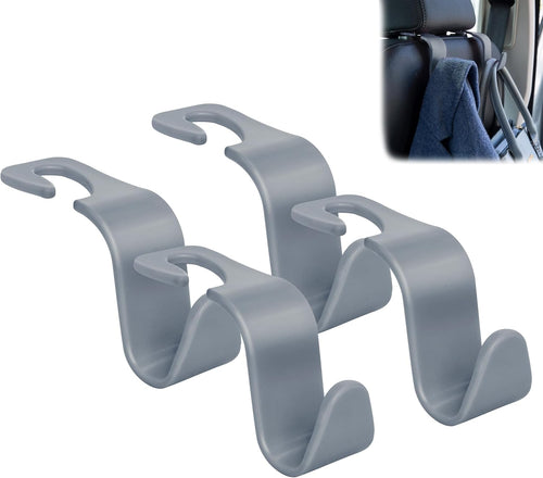 Amooca Car Seat Headrest Hook 4 Pack Hanger Storage Organizer Universal for Handbag Purse Coat fit Universal Vehicle Car Black S Type