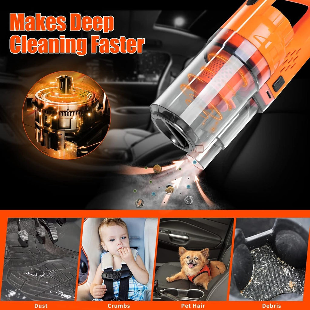 Viewsun 17pcs Car Cleaning Kit, Pink Car Interior Detailing Kit with High Power Handheld Vacuum, Detailing Brush Set, Windshield Cleaner, Cleaning Gel, Complete Auto Accessories for Women Gift