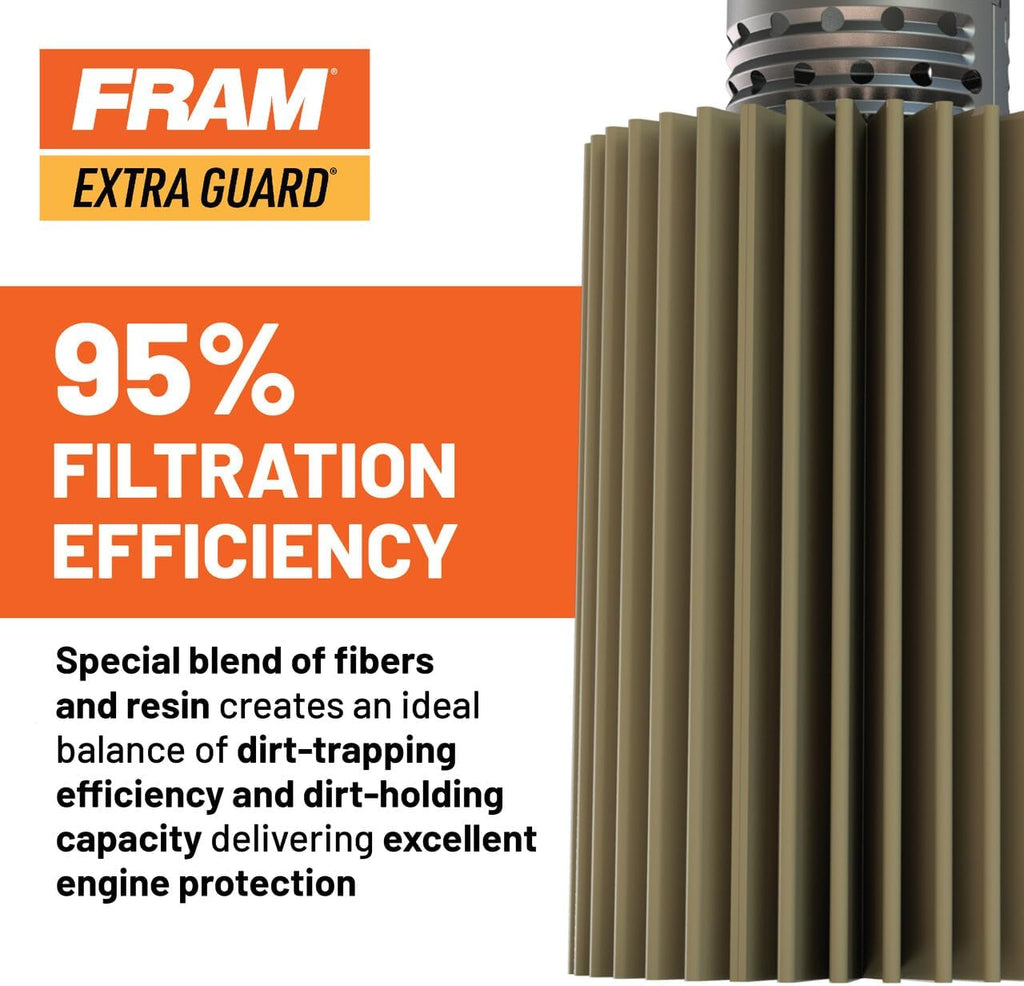 FRAM Extra Guard PH4967 10K Mile Change Automotive Replacement Interval Spin-On Engine Oil Filter for Select Vehicle Model Years, Vehicle Engine Protection Oil Filter for Everyday Drivers