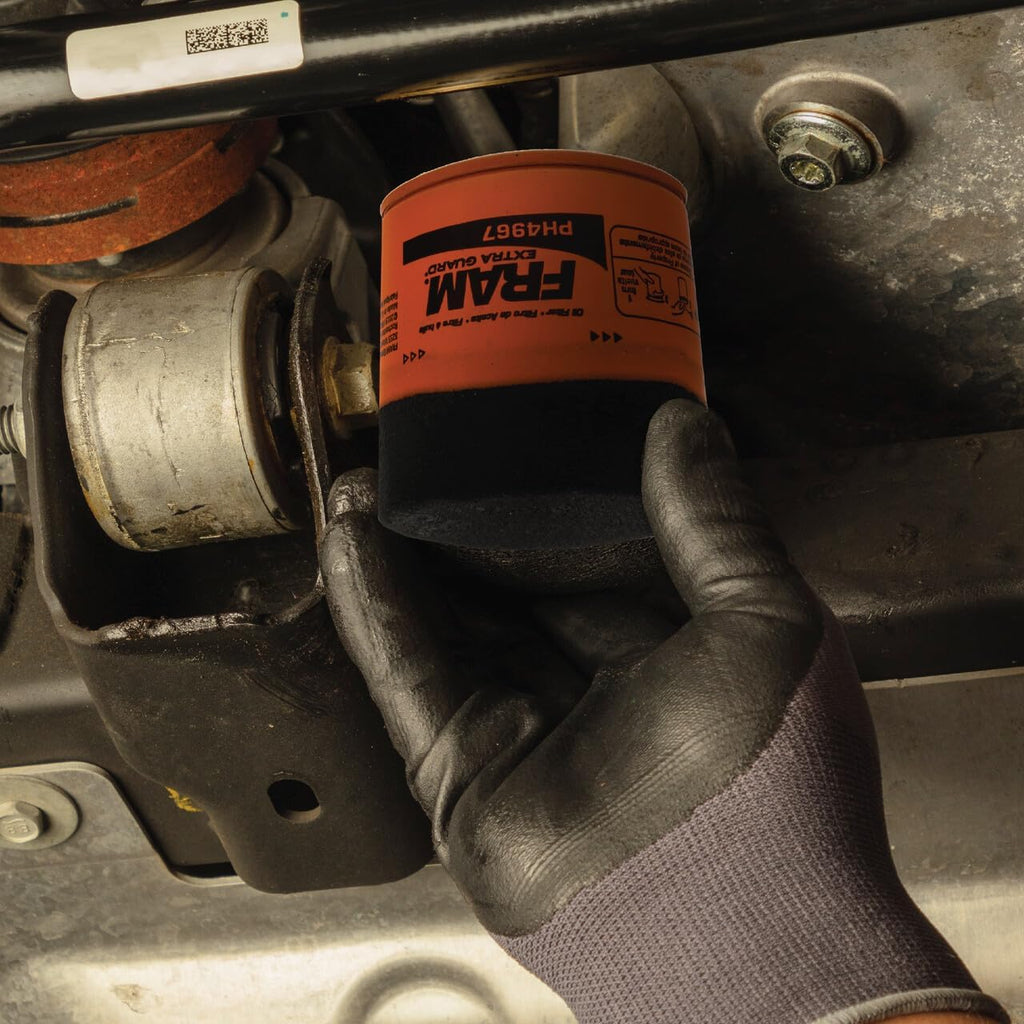 FRAM Extra Guard PH4967 10K Mile Change Automotive Replacement Interval Spin-On Engine Oil Filter for Select Vehicle Model Years, Vehicle Engine Protection Oil Filter for Everyday Drivers