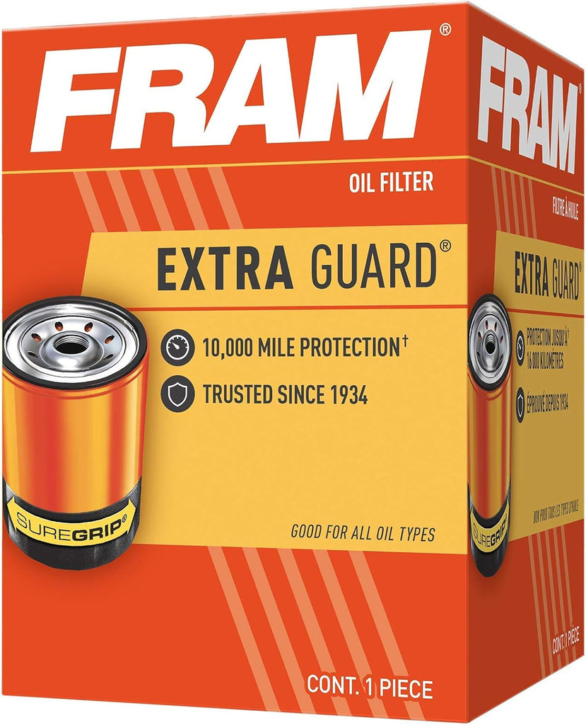FRAM Extra Guard PH3614 10K Mile Change Automotive Replacement Interval Spin-On Engine Oil Filter for Select Vehicle Model Years, Vehicle Engine Protection Oil Filter for Everyday Drivers
