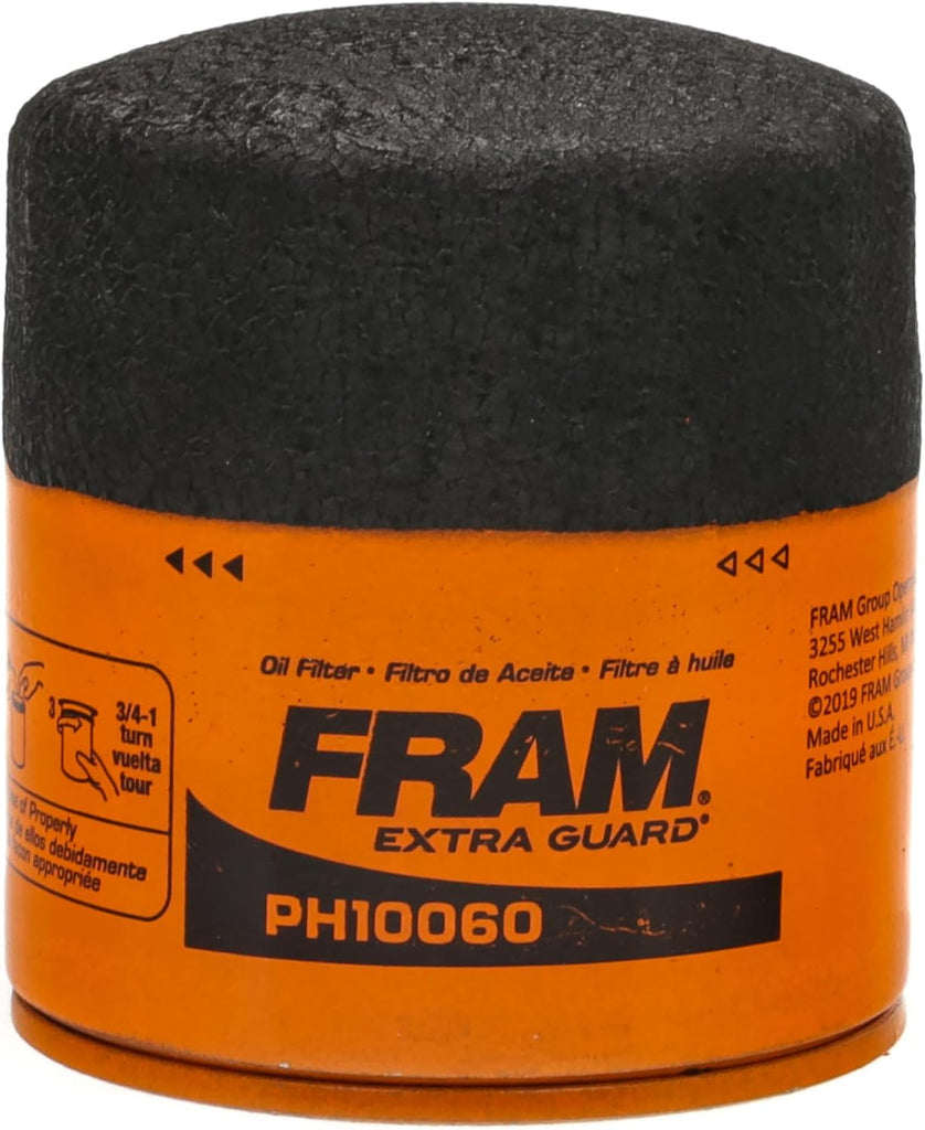 FRAM Extra Guard PH10060 10K Mile Change Automotive Replacement Interval Spin-On Engine Oil Filter for Select Vehicle Model Years, Vehicle Engine Protection Oil Filter for Everyday Drivers