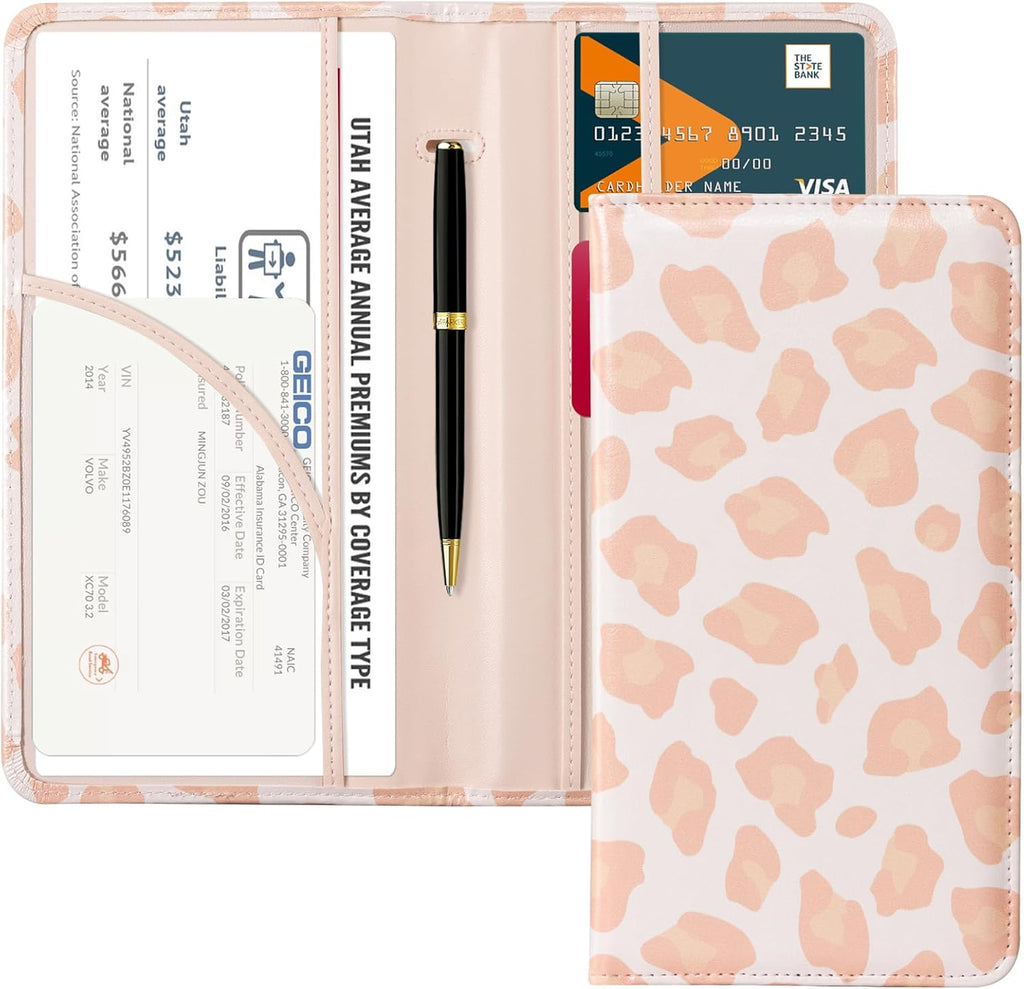 CoBak Car Registration and Insurance Holder - Vehicle Glove Box Car Organizer, Auto Truck Comparment Accessories Case for Essential Document, Driver License, Cards