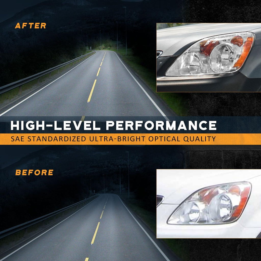 for 2005-2006 Honda CR-V 4-Door Sport Utility Headlights for 2005 2006 Honda CRV Pair Headlamp Chrome Housing Amber Reflector Left+Right Side