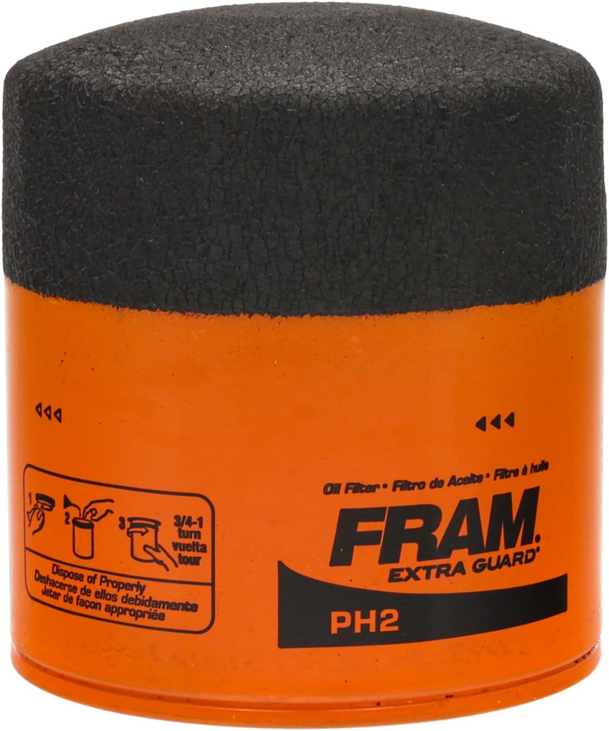 FRAM Extra Guard PH2 10K Mile Change Automotive Replacement Interval Spin-On Engine Oil Filter for Select Vehicle Model Years, Vehicle Engine Protection Oil Filter for Everyday Drivers