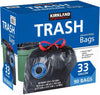 Kirkland Signature Carton is 100% recyclable 33 Gallon Black Drawstring Trash Bag 90 Count,Tear-Stop Technology
