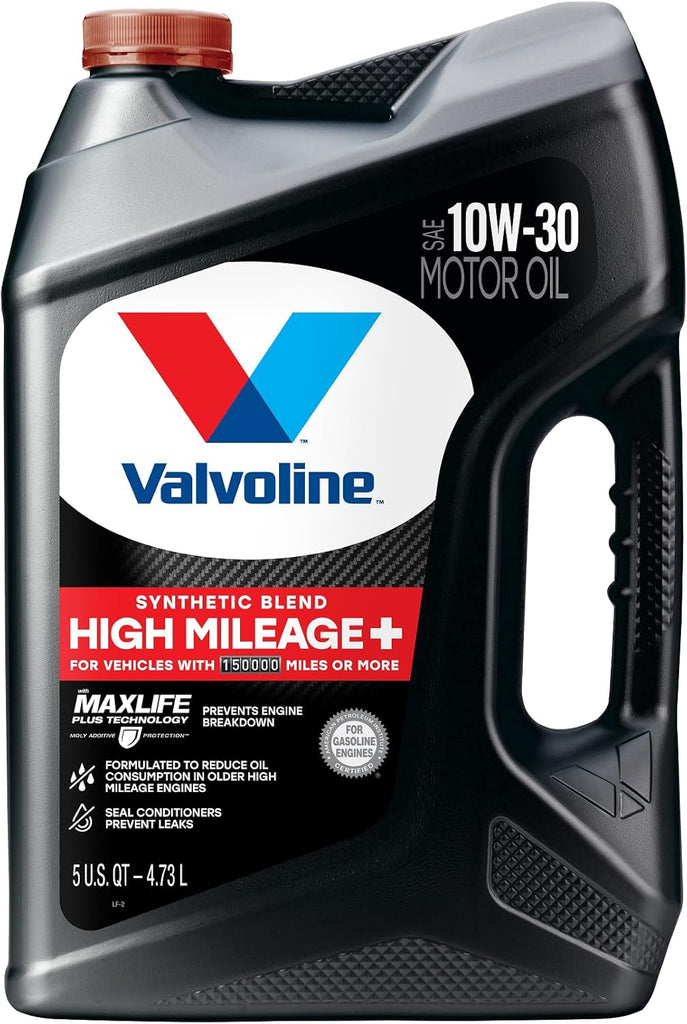 Valvoline High Mileage with MaxLife Technology SAE 5W-30 Synthetic Blend Motor Oil 5 QT