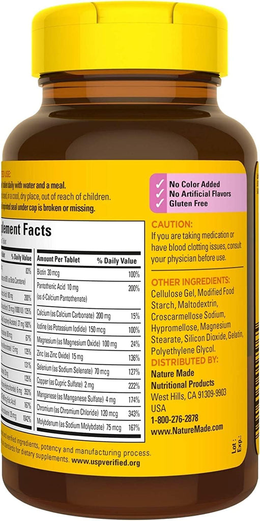 Nature Made Multivitamin For Women 50+ No Iron, Multivitamins for Women 50 Plus, Daily Nutritional Support, Nature Made Multi Vitamins, 90 Tablets, 90 Day Supply