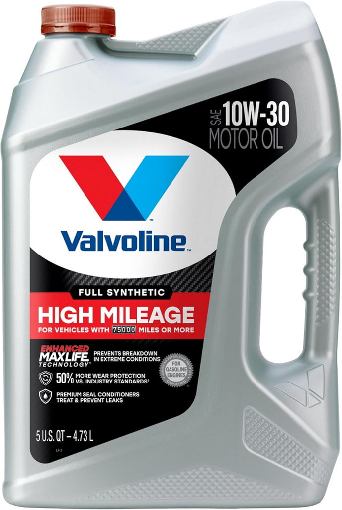 Valvoline High Mileage with MaxLife Technology SAE 5W-30 Synthetic Blend Motor Oil 5 QT