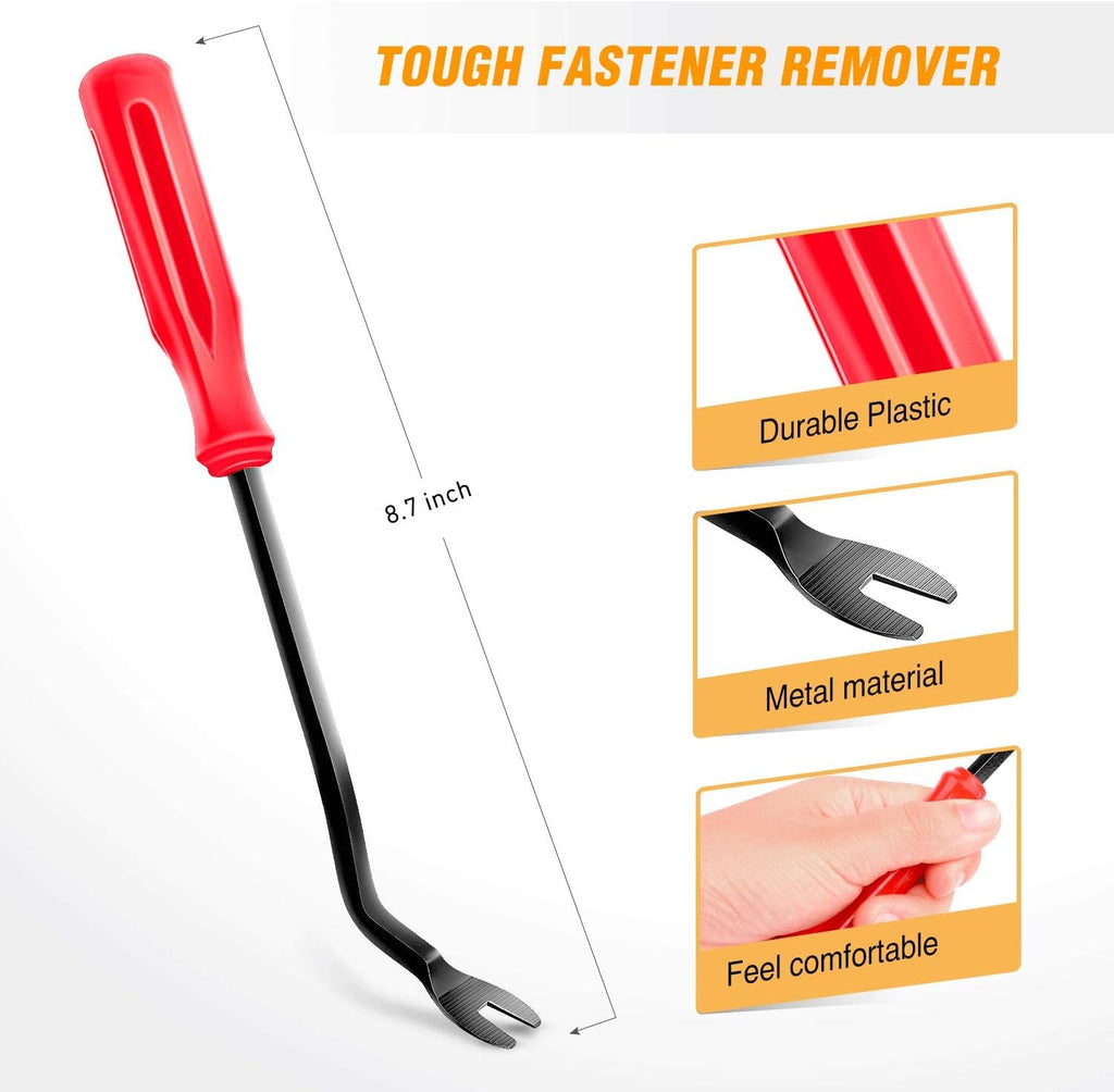 GOOACC 238Pcs Trim Removal Tool, Auto Push Pin Bumper Retainer Clip Set Fastener Terminal Remover Tool Adhesive Cable Clips Pry Kit Car Panel Radio Removal Auto Clip Pliers (GRC-207)