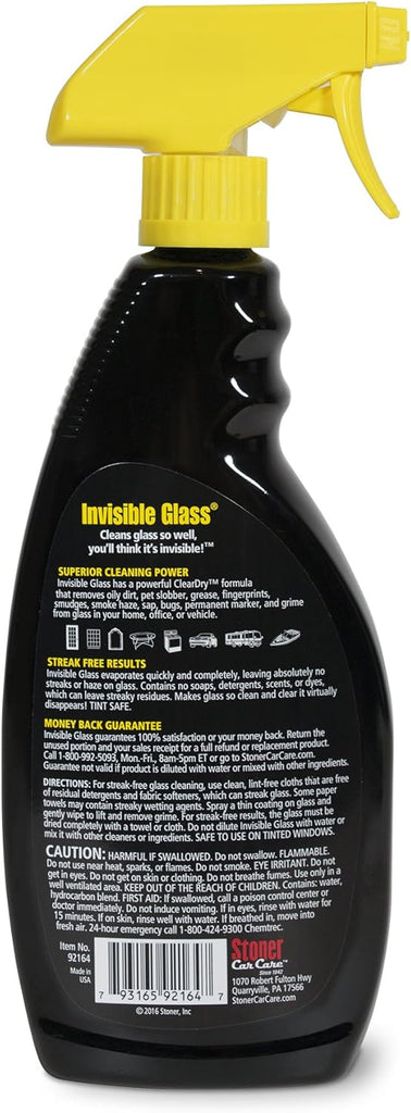 Invisible Glass 92164-2PK Premium Glass and Window Cleaner for Auto and Home Cleans Glass, Windows, Windshields, Navigation Screens, and More, Streak-Free, Ammonia-Free, Tint-Safe, 22 Fl Oz, Pack of 2