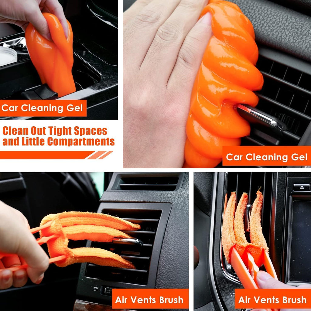 Viewsun 17pcs Car Cleaning Kit, Pink Car Interior Detailing Kit with High Power Handheld Vacuum, Detailing Brush Set, Windshield Cleaner, Cleaning Gel, Complete Auto Accessories for Women Gift