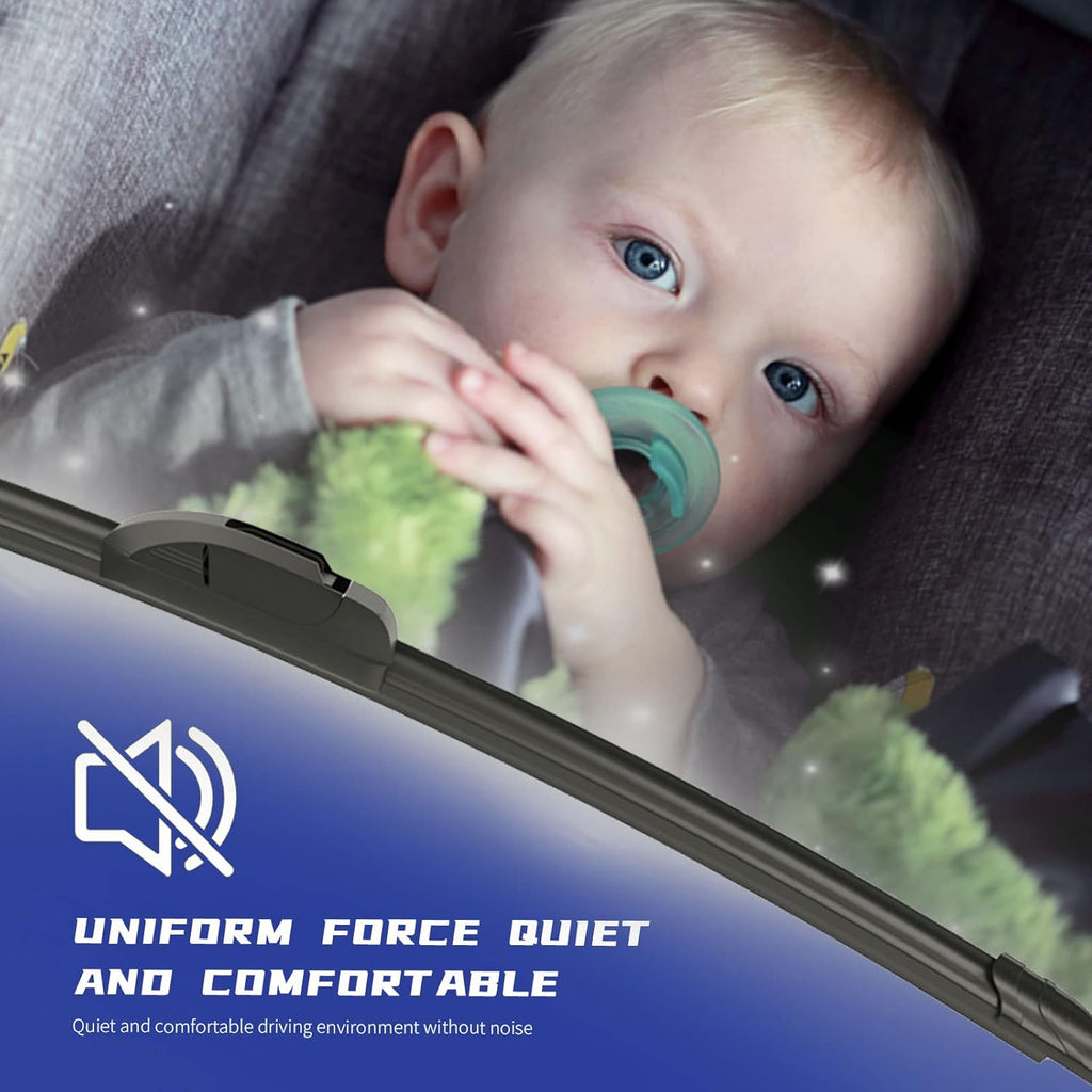 OEM QUALITY 13" + 13" Premium All-Seasons Stable And Quiet Windshield Wiper Blades(Set of 2)