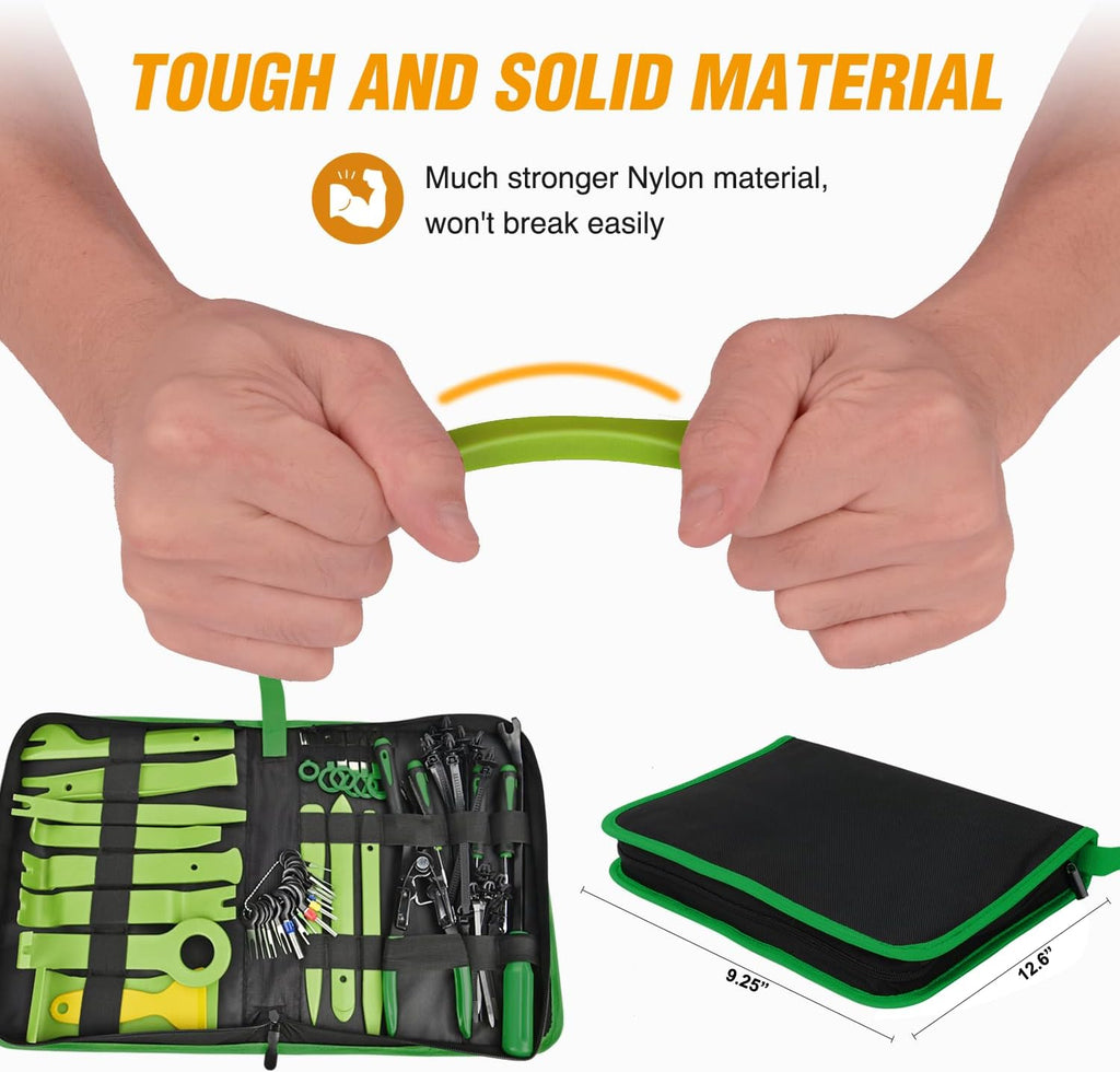 GOOACC 238Pcs Trim Removal Tool, Auto Push Pin Bumper Retainer Clip Set Fastener Terminal Remover Tool Adhesive Cable Clips Pry Kit Car Panel Radio Removal Auto Clip Pliers (GRC-207)